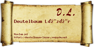 Deutelbaum Lázár névjegykártya